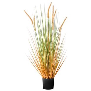 Beliani-BRISTLEGRASS-Kunstplant-Groen|Oranje-90 cm-Synthetisch