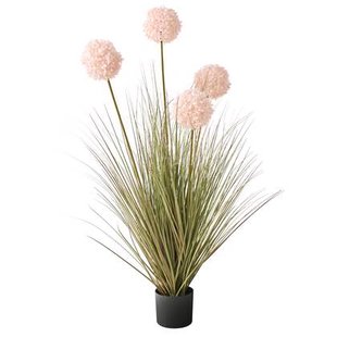 Beliani-SNOWBALL BUSH-Kunstplant-Groen|Roze-120 cm-Synthetisch