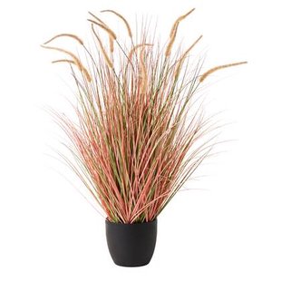 Beliani-BRISTLEGRASS-Kunstplant-Groen|Oranje-120 cm-Synthetisch