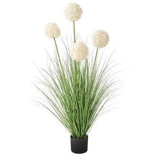 Beliani-SNOWBALL BUSH-Kunstplant-Groen|Wit-120 cm-Synthetisch