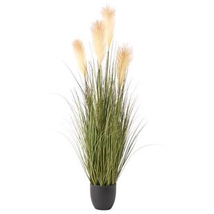 Beliani - PAMPAS GRASS - Kunstplant - Groen|Wit - 120 cm - Plastic
