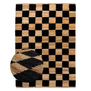 Boho&me Jute vloerkleed - Patch naturel|zwart - 120x170 cm