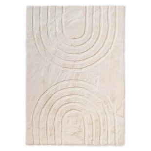 Tapeso Fluffy vloerkleed - Carvy crème - 200x290 cm