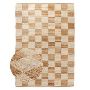 Boho&me Jute vloerkleed - Patch naturel|wit - 200x300 cm