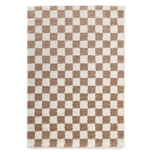 Boho&me Checkerboard vloerkleed - Check ivoor|beige - 300x400 cm