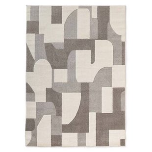 Nordic Weavers Japandi vloerkleed - Ridge Elv crème|grijs - 80x150 cm