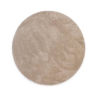 Tapeso Wasbaar vloerkleed rond - Fresh beige - 160 cm