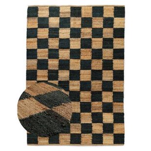 Boho&me Jute vloerkleed - Patch naturel|groen - 200x300 cm