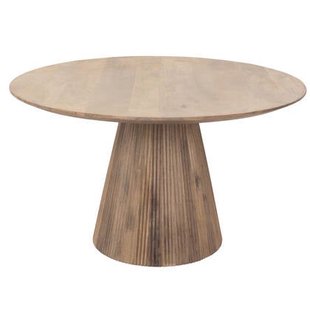 Giga Meubel - Eettafel Rond Naturel Hout - 130x130x76cm - Salvador