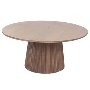 Giga Meubel - Salontafel Rond Donkerbruin Hout - 80x80x38cm - Salvador