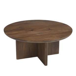 DÉJA Living - Salontafel Rond Donkerbruin Hout - 80x80x35cm - Helsinki