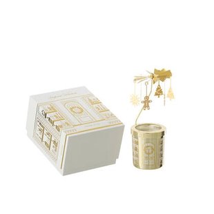 J-Line geurkaars Carousel Surprise Window - wit|goud
