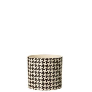 J-Line bloempot Pie-Pou wit|zwart - medium - keramiek