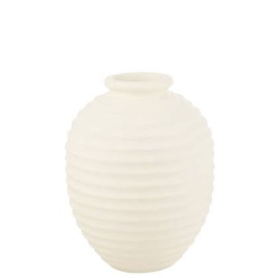 J-Line bloempot Ovaal Terracotta - keramiek - wit - large -