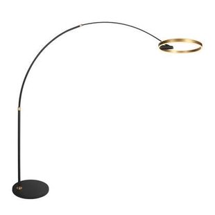 Steinhauer Booglamp Ringlux Zwart -Goud Led incl. Dimmer Ø 50cm