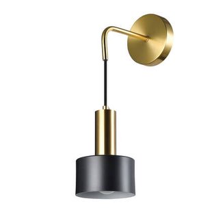QUVIO Wandlamp - Goud - Zwart - Ronde Wandlamp - Metaal