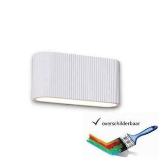 Artdelight Wandlamp Gips Lille Wit Geribbeld 2 Lichts