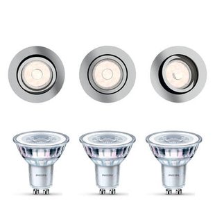 Philips Donegal Inbouwspots - Incl. Philips LED Lampen - 3-Lichts