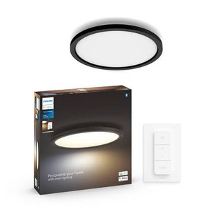 Philips Hue Aurelle - paneellamp - warm- tot koelwit licht - zwart - rond