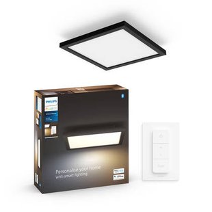 Philips Hue Aurelle - paneellamp - warm- tot koelwit licht - zwart - vierkant