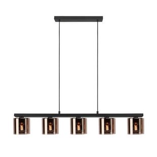 EGLO Cadley Hanglamp - E27 - 121 cm - Koperglas - Zwart