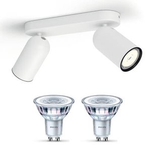 Philips Pongee Opbouwspot - Incl. Philips LED Lamp - 2 Spots