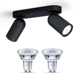 Philips Pongee Opbouwspot - Incl. Philips LED Lamp - 2 Spots