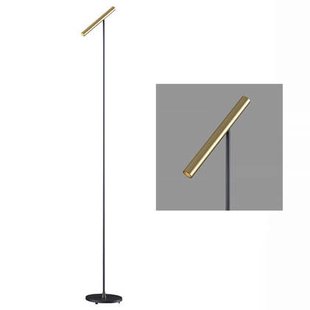 Artdelight Vloerlamp Kansas H 140 cm touch dimmer zwart mat goud