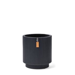 Capi Europe - Vaas cilinder Groove - 19x21 - Grafietgrijs