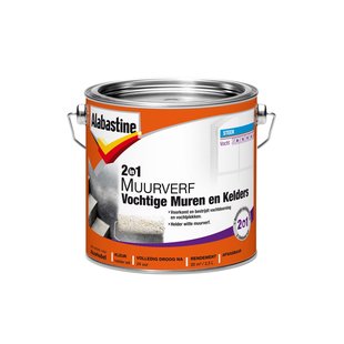 Alabastine Muurverf 2in1 Vochtige Muren En Kelders Wit 2,5l