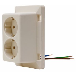 Abb Wandcontactdoos Opbouw 2-voudig Ra Voorbedraad