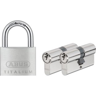 Abus Hangslotenset Met Sleutel 64ti/50 - Aluminium Gelijksluitend - Behuizing 50mm - Set Van 3 Stuks