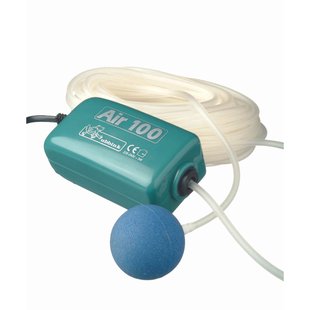Air 100 - Beluchtingspomp, 1x Luchtslang 10m, 1x Bruissteen, Incl. Reserve Membraan, 3w - 100 L/h