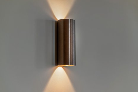 Wandlamp Artdelight Brody 2 Lichts LED 2700K Dimbaar Geborsteld Brons