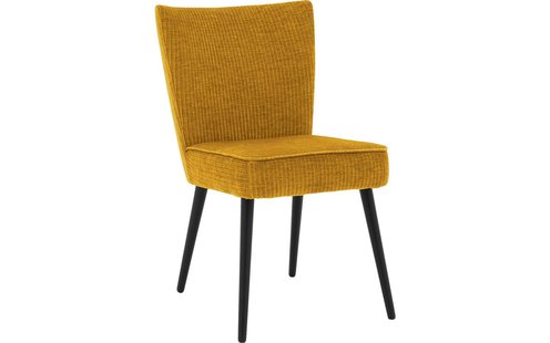 Goossens Eetkamerstoel Rob geel stof leuning, urban industrieel