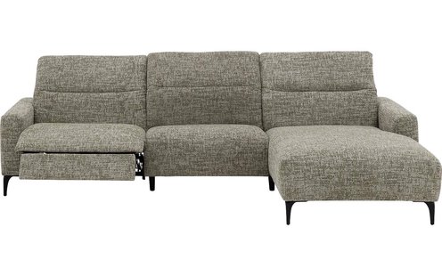 Goossens Relaxbank Apollo Met Verstelbare Hoofdsteunen groen, stof, stijlvol landelijk met chaise longue rechts