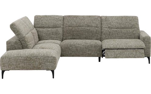 Goossens Relaxbank Apollo Met Verstelbare Hoofdsteunen groen, stof, stijlvol landelijk met ligelement links