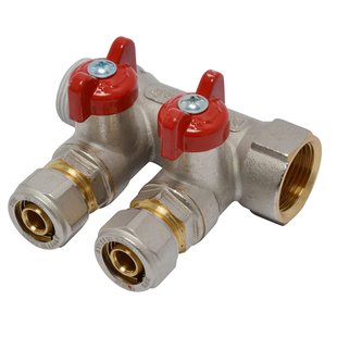 Sanivesk Verdeler Meerlagen 2gr + Kogelkraan Rood 3/4fx16mm