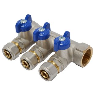 Sanivesk Verdeler Meerlagen 3gr + Kogelkraan Rood 3/4fx16mm