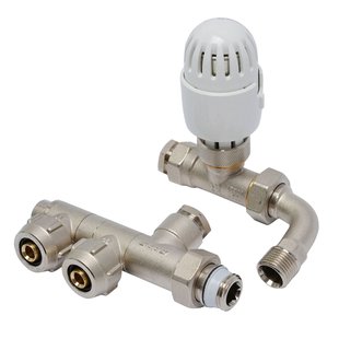 Sanivesk Meerlagen Radiatorkraan Haaks (buitendraad X Knel) 1/2 X 16x2mm