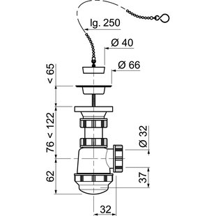 Wirquin Watafelsifon Korte Beker Ø32mm