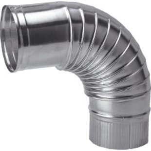 Burgerhout Bocht Ø130mm 90° Alu Enkelwandig Plooi