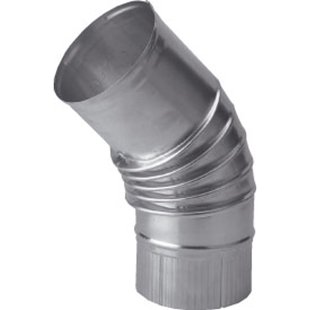 Burgerhout Bocht Ø130mm 45° Alu Enkelwandig Plooi