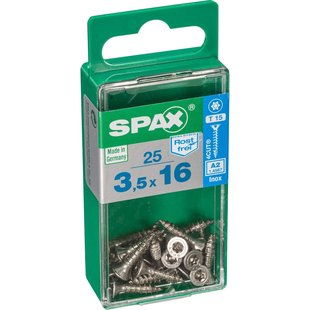 Spax Spaanplaatschroef T-star Rvs A2 Verzonken Kop Torx T15 - 3,5x16mm - 25 Stuks