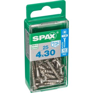 Spax Universele Schroef T-star Rvs Verzonken Kop Torx T20 - 4x30mm - 25 Stuks