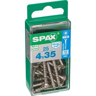 Spax Universele Schroef T-star Rvs Verzonken Kop Torx T20 - 4x35mm - 25 Stuks