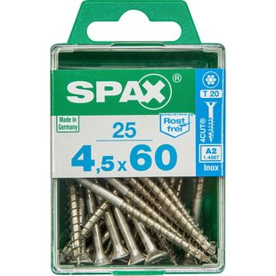 Spax Universele Schroef T-star Verzonken Kop Torx T20 - 4,5x60mm - 25 Stuks