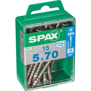 Spax Universele Schroef T-star Rvs Verzonken Kop Torx T20 - 5x70mm - 15 Stuks