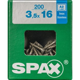 Spax Universele Schroef T-star Rvs Verzonken Kop Torx T15 - 3,5x16mm - 200 Stuks