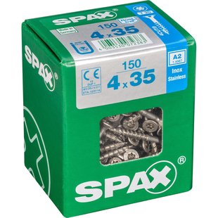 Spax Universele Schroef T-star Rvs Verzonken Kop Torx T20 - 4x35mm - 150 Stuks
